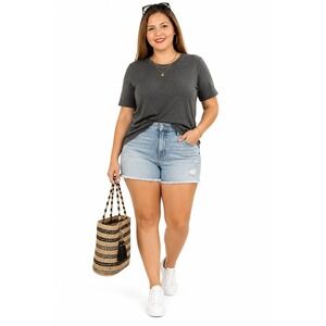 Women's Crewneck T-Shirt by Zenana Charcoal Size 2X New With Tags